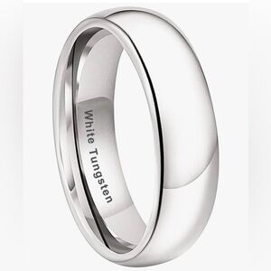 6 mm white Tungsten  Ring